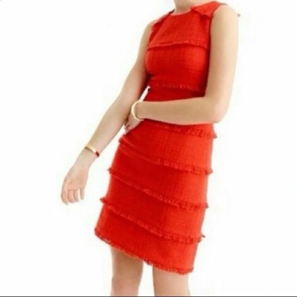 J. Crew Fringy Tweed Sheath Dress NWT size 10